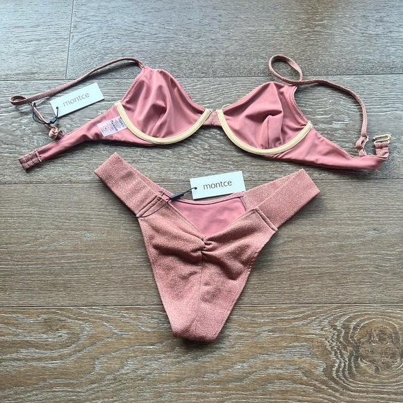 Mauve Sparkle Dainty Montce Bikini Top - Picture 3 of 4